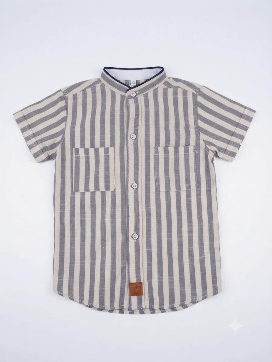 Camisa niño manga corta de rayas