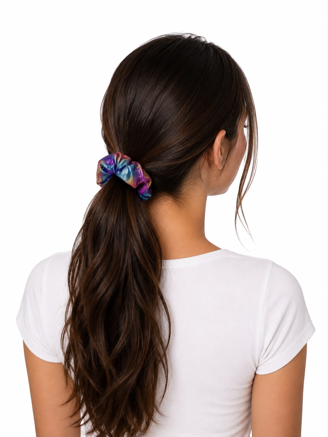 Liga cabello accesorio multicolor tornasol