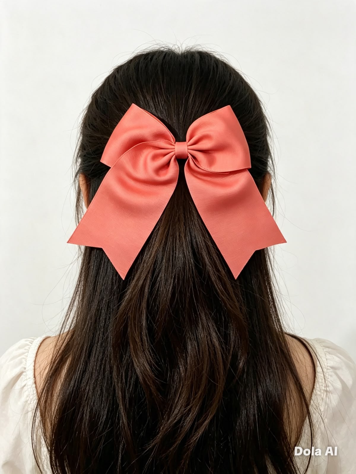 Moño niña coral con tirantes largos 🎀🧡