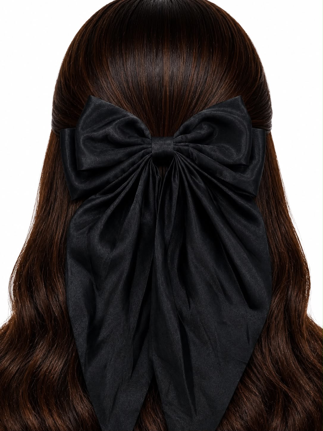 Moño coquette niña negro satinado con tirantes largos 🎀🖤