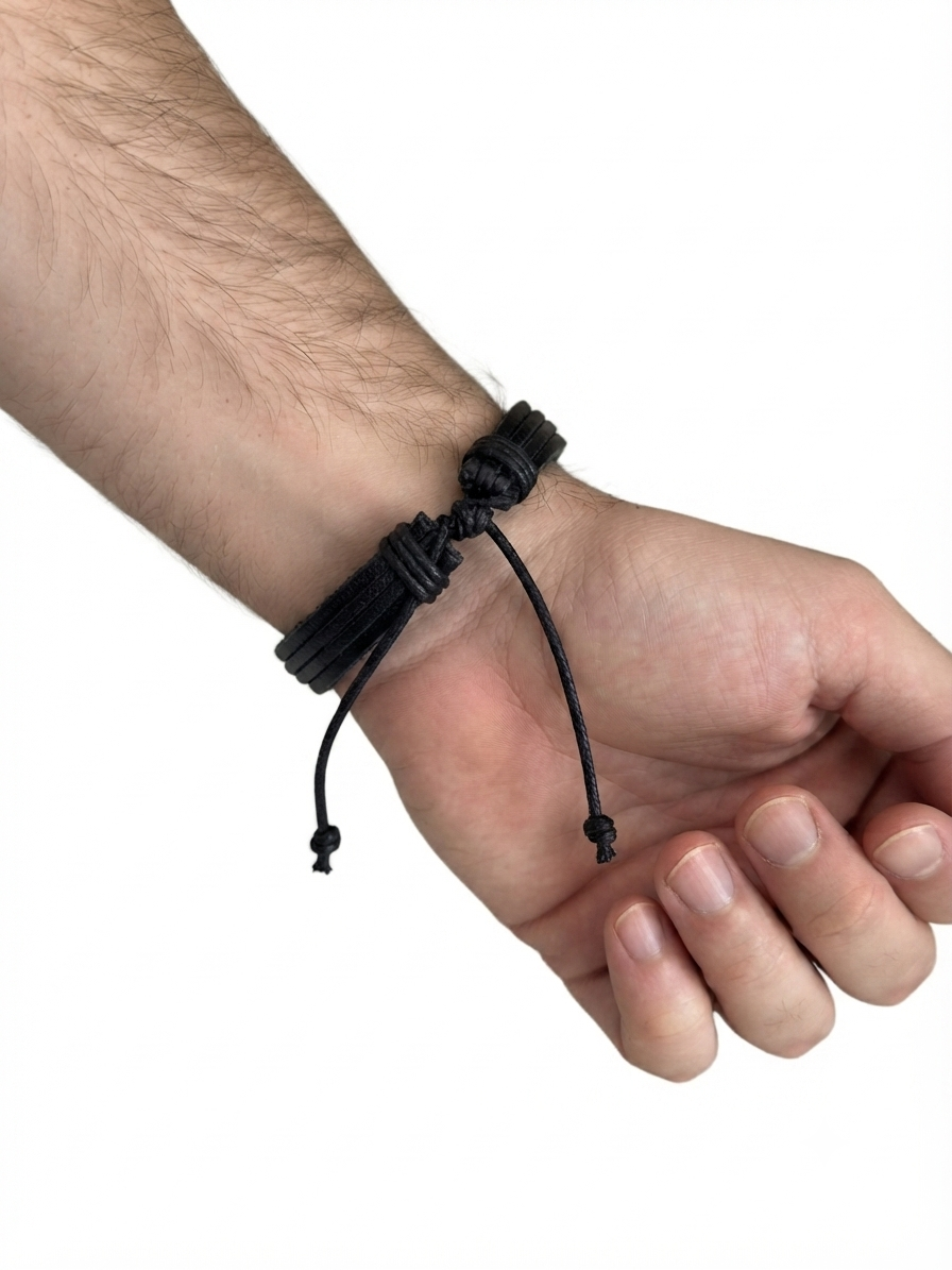 Pulsera Caballero Negra Ajustable 🖤