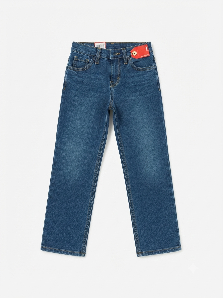 Pantalón niño mezclilla azul clásico
