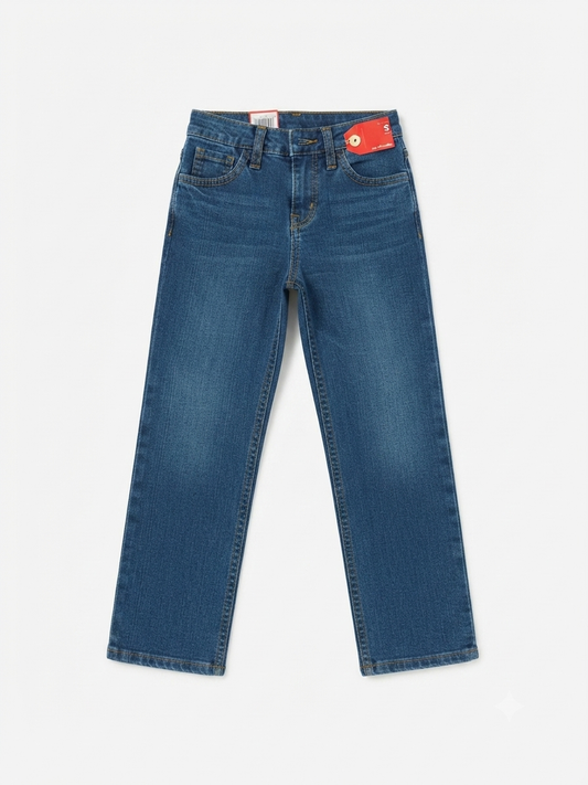 Pantalón niño mezclilla azul clásico