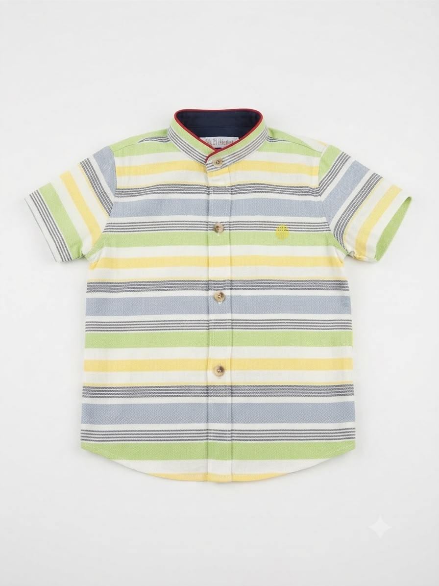Camisa niño manga corta de rayas