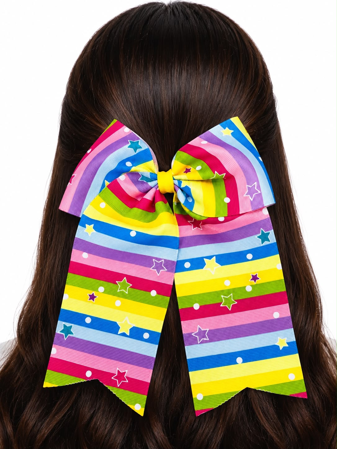 Moño niña arcoíris multicolor con estrellas 🎀🌈⭐