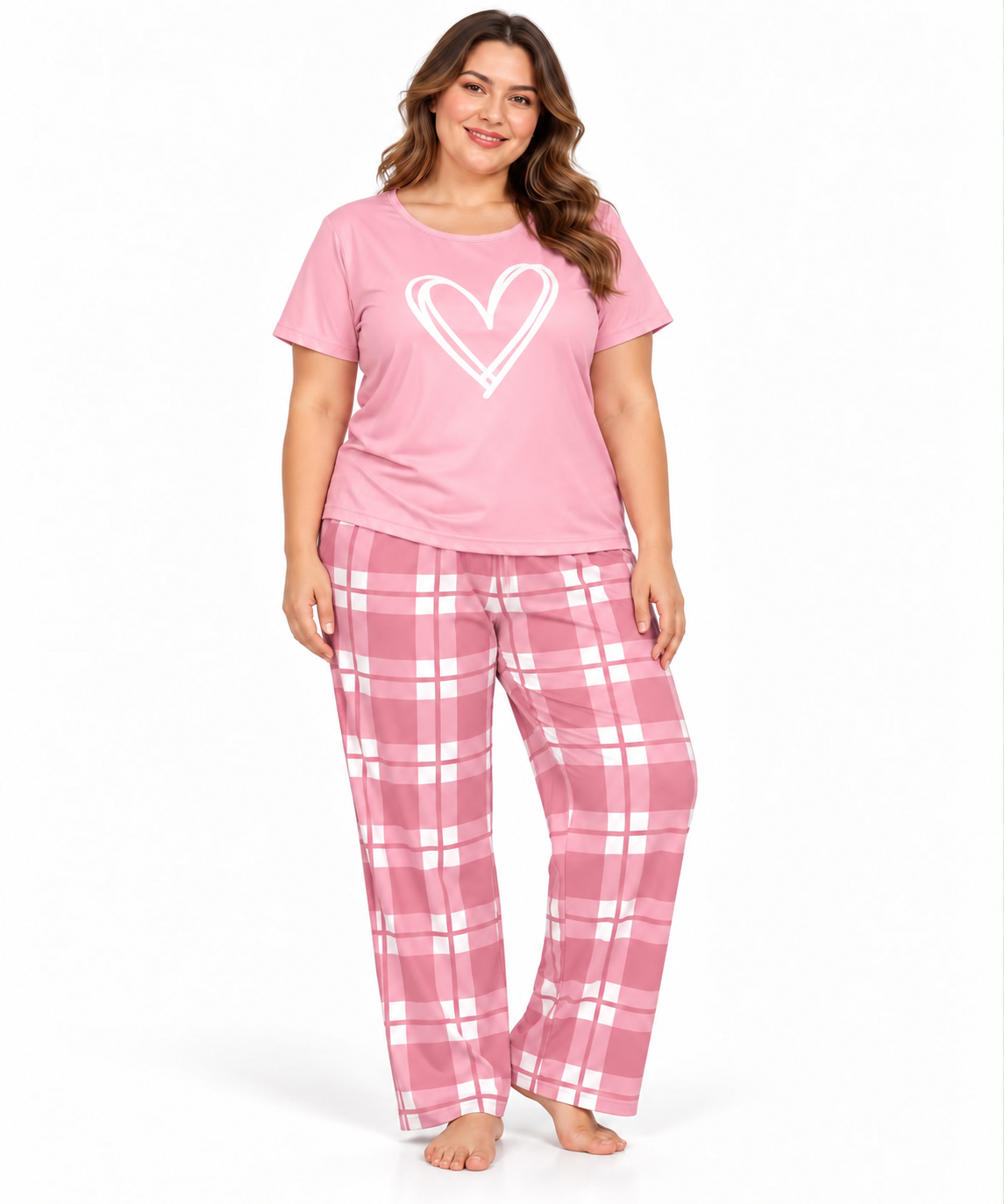 Pijama dama de 2 piezas con pantalón a cuadros 💕
