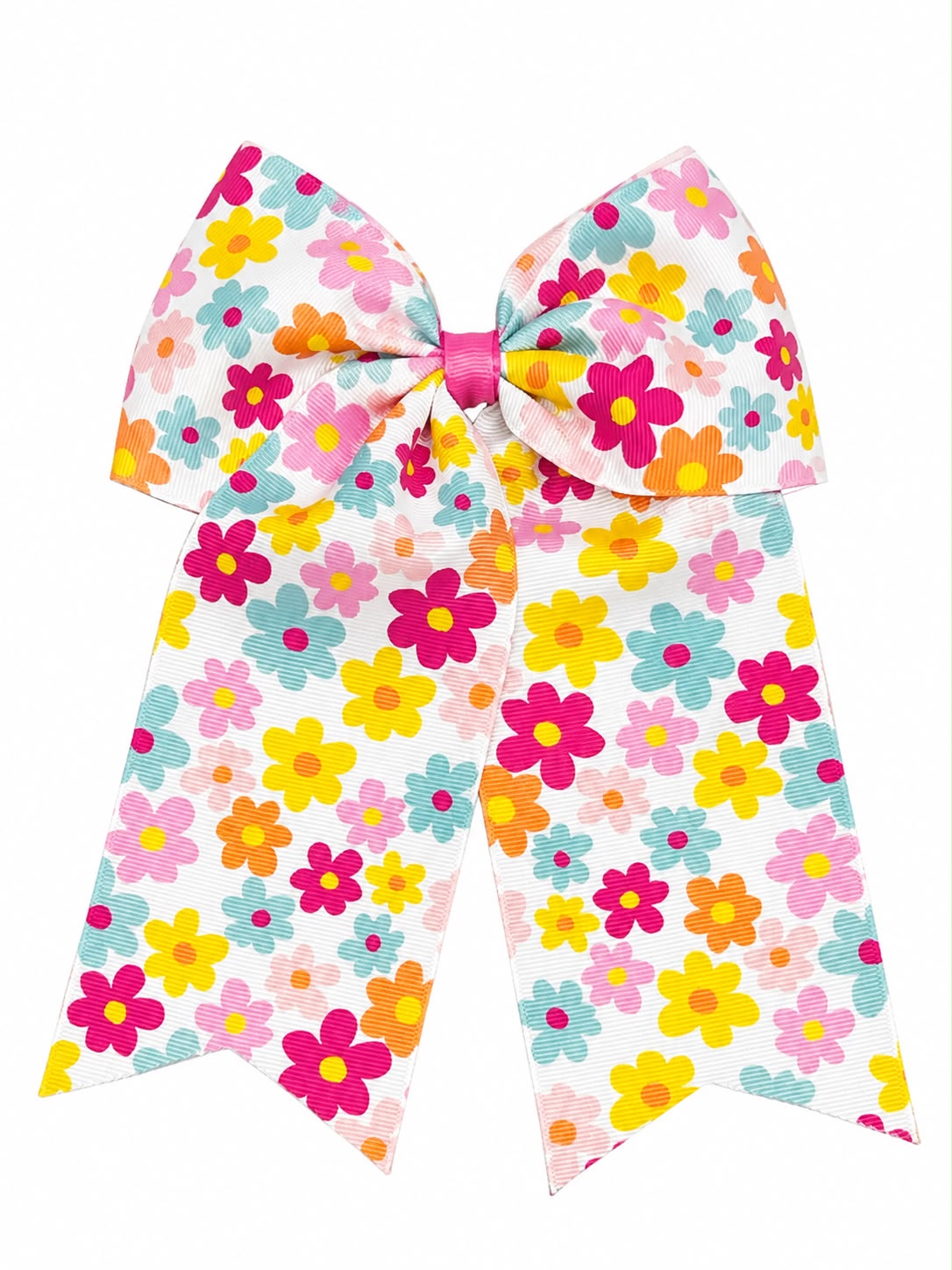 Moño niña floral multicolor con tirantes largos 🎀🌼