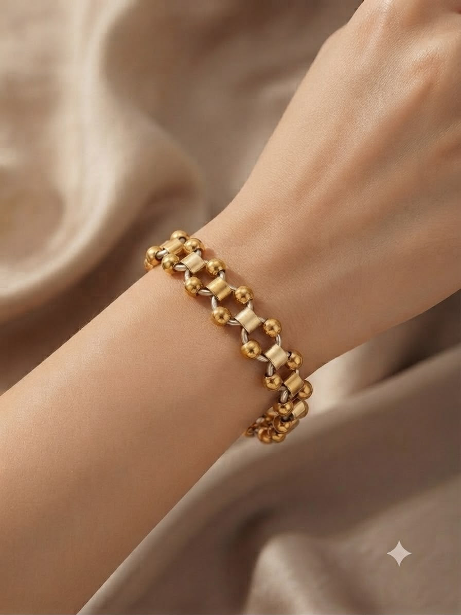 Pulsera Dama diseño bicolor elegante