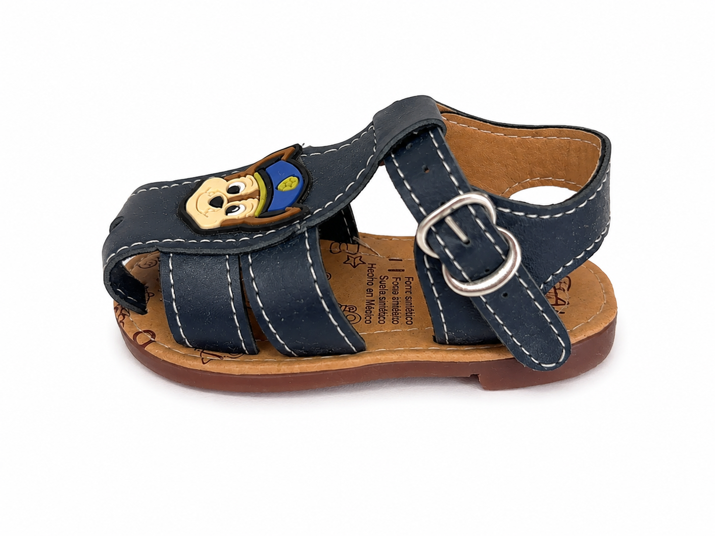 Huaraches niño OFERTA – azul marino con diseño de perrito policía 🐶💙