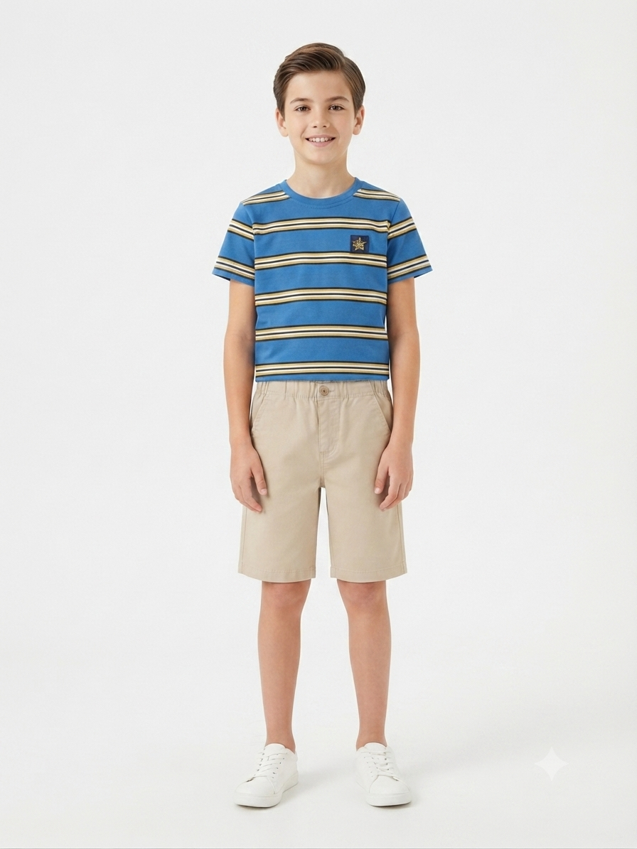 Set niño playera rayada con short casual