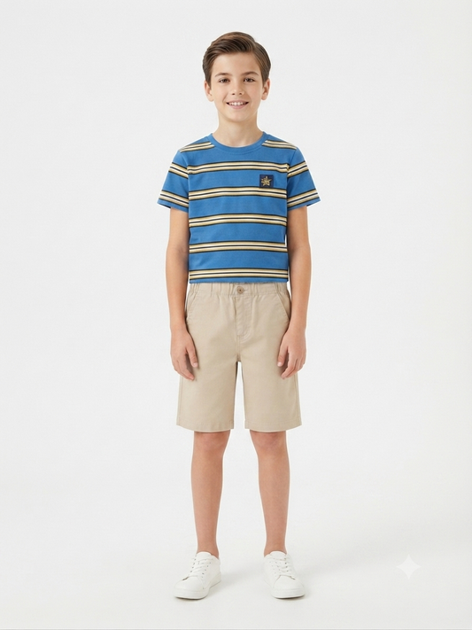 Set niño playera rayada con short casual