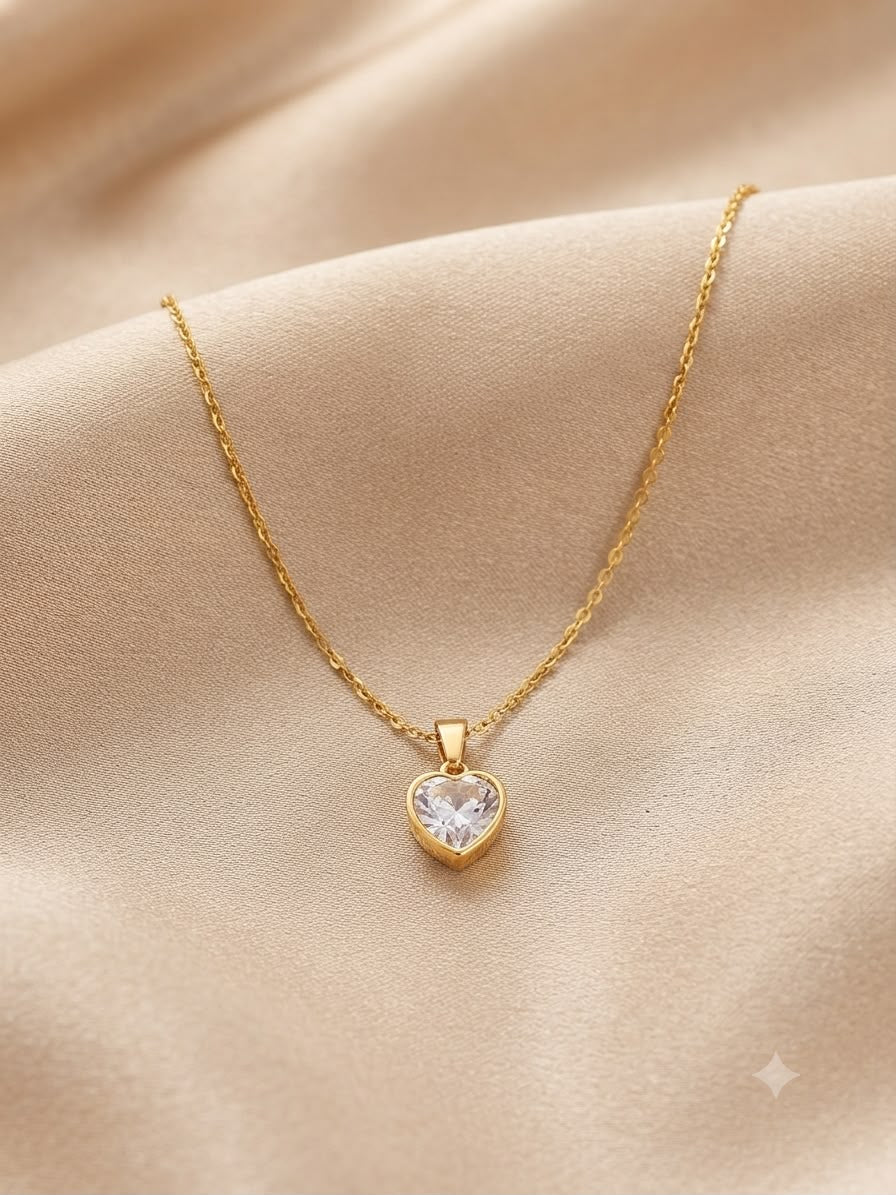 Collar accesorio dama – Dije corazón cristal