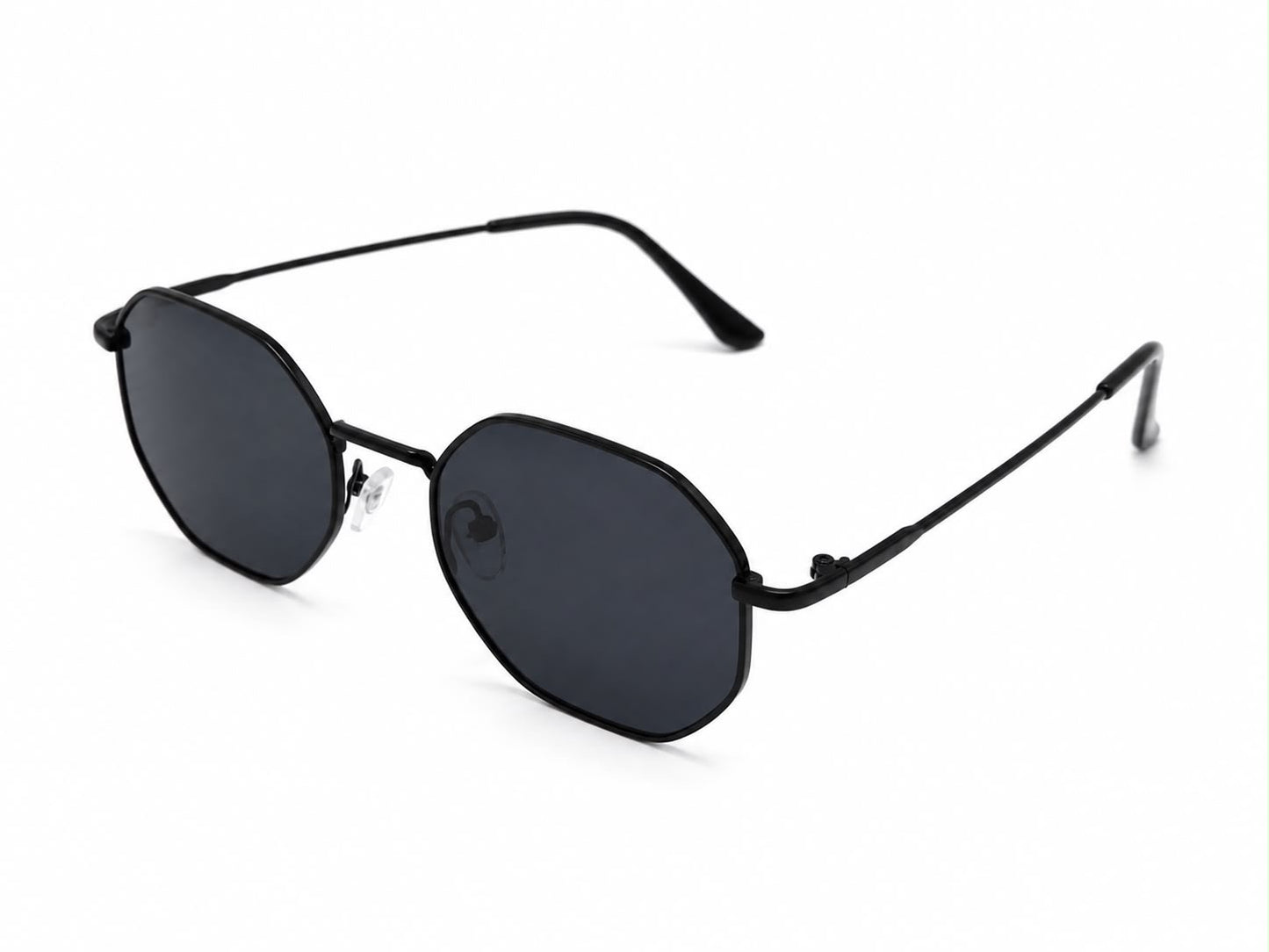 Lentes Dama hexagonales metálicos color negro