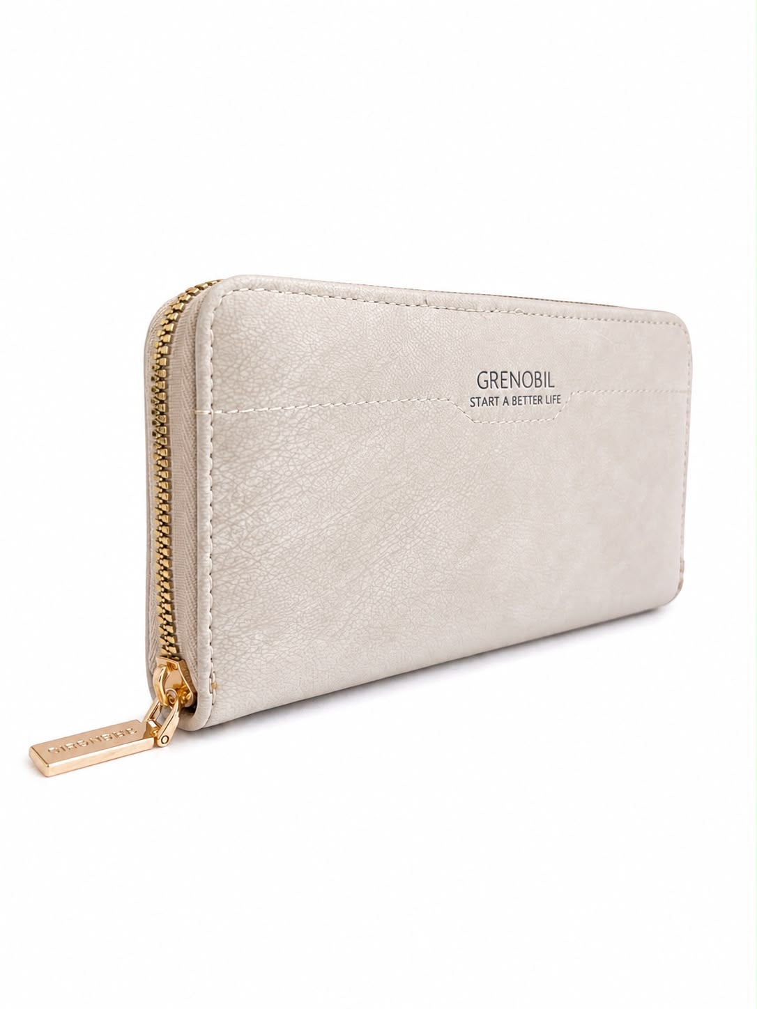 Cartera Dama tipo Wallet gris claro