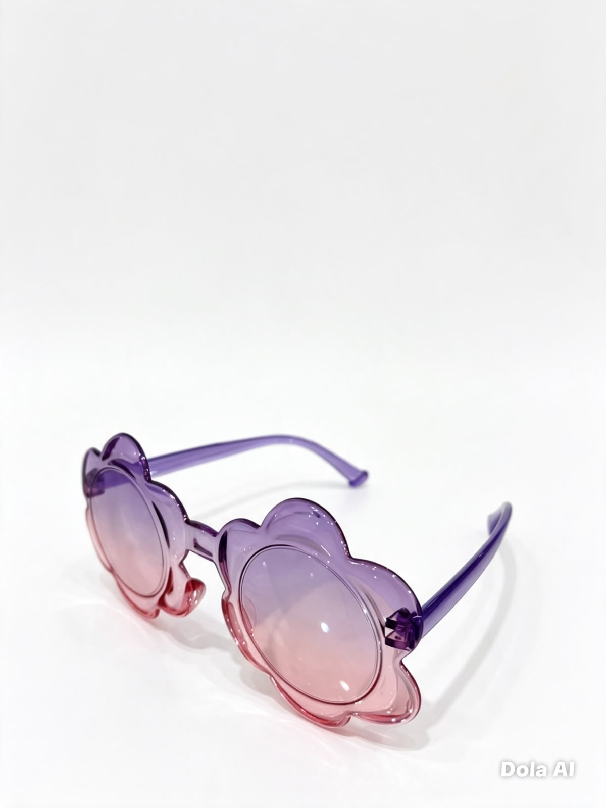 Lentes de sol niña flor morado con rosa degradado