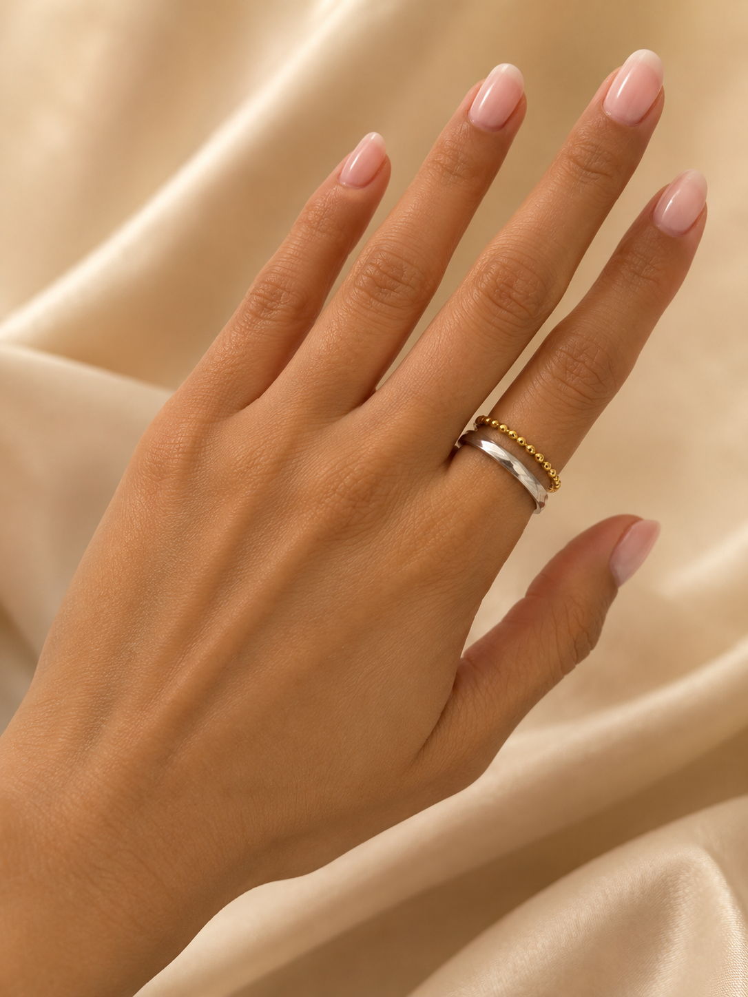 ✨ Anillo dama bicolor elegante