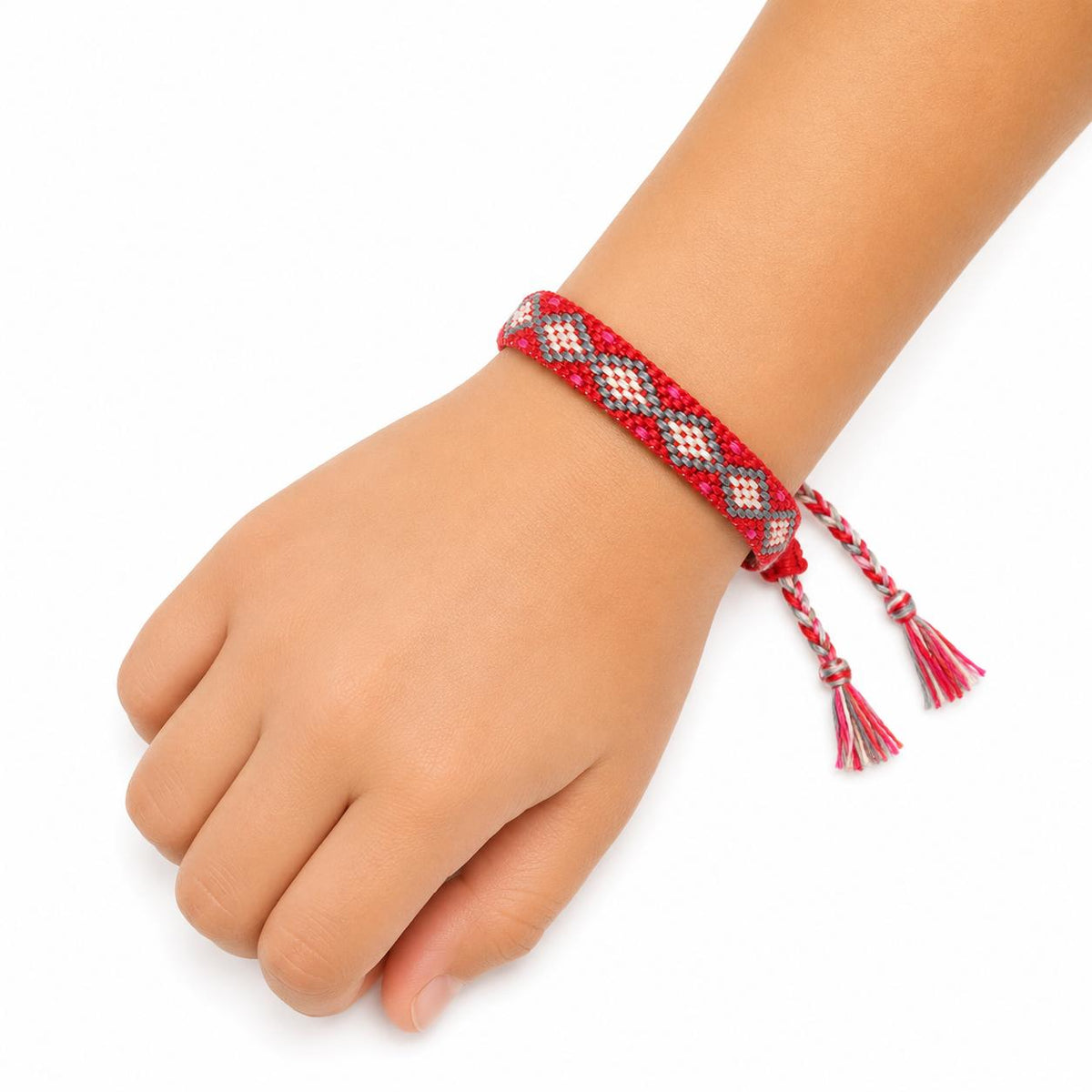 Pulsera niña tejida corazones ❤️🩷