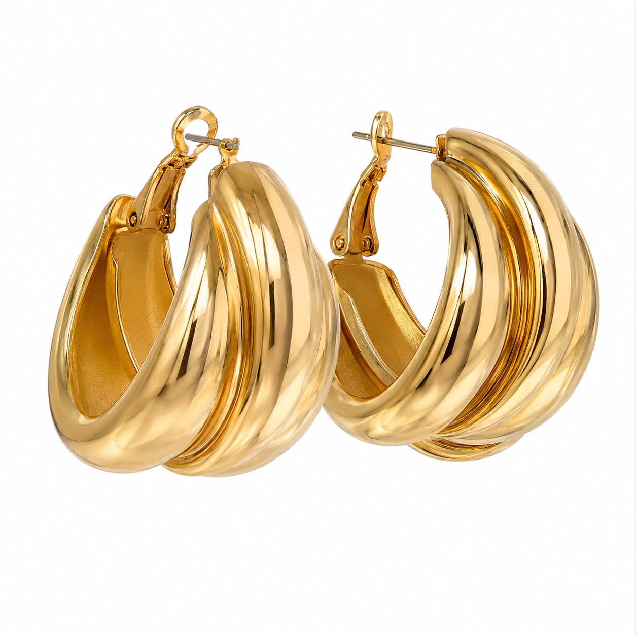 Aretes Arracada Doradas Bold ✨