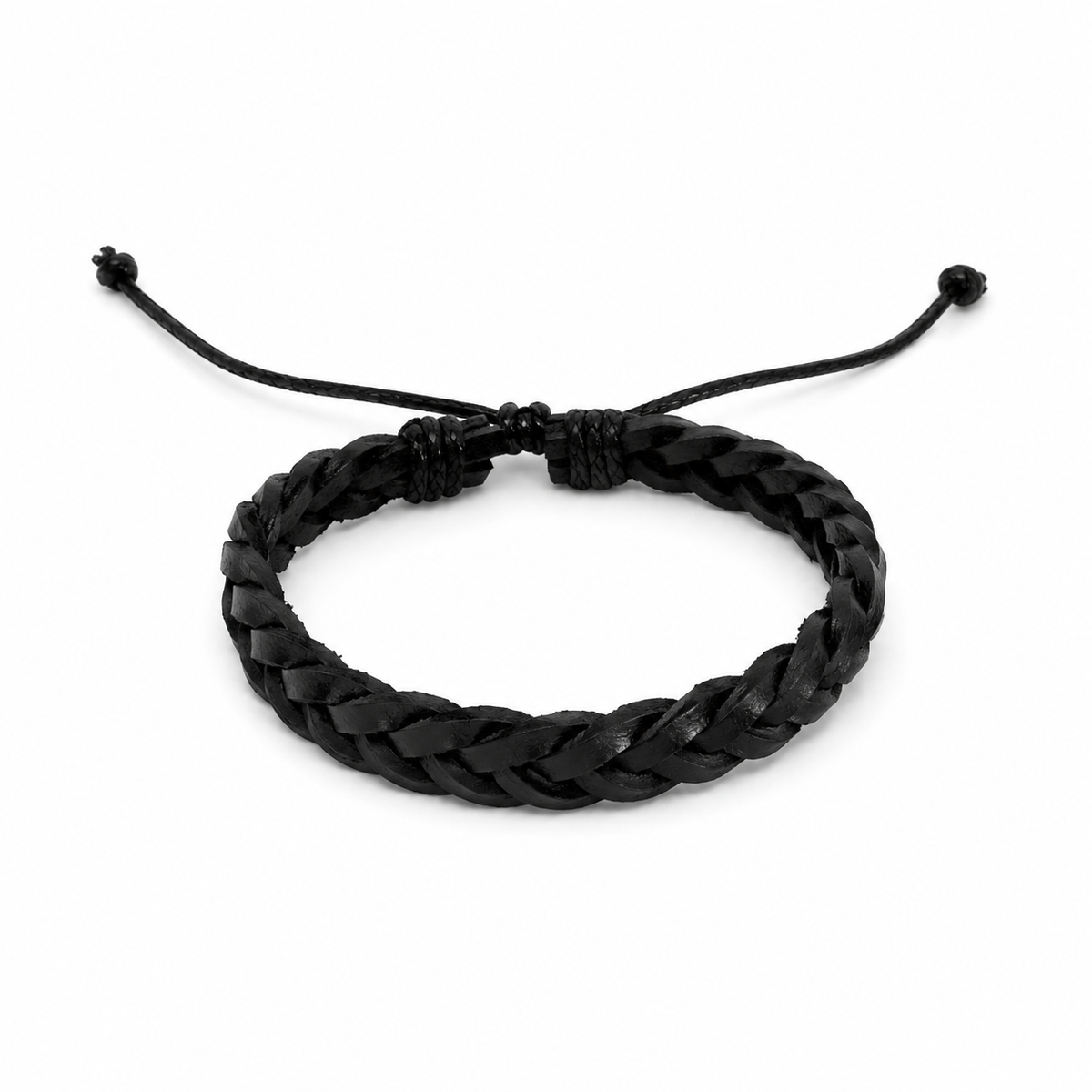 Pulsera Caballero Negra Trenzada 🖤