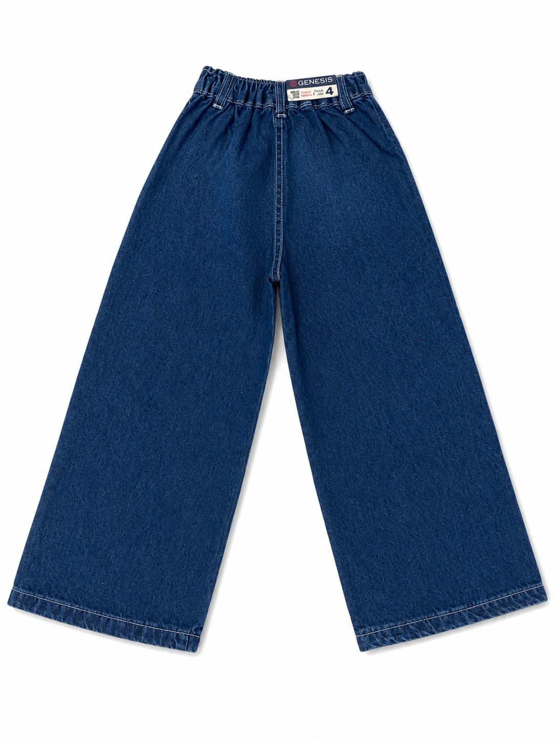 Pantalón niña cargo wide leg de mezclilla con bolsillos y cierres