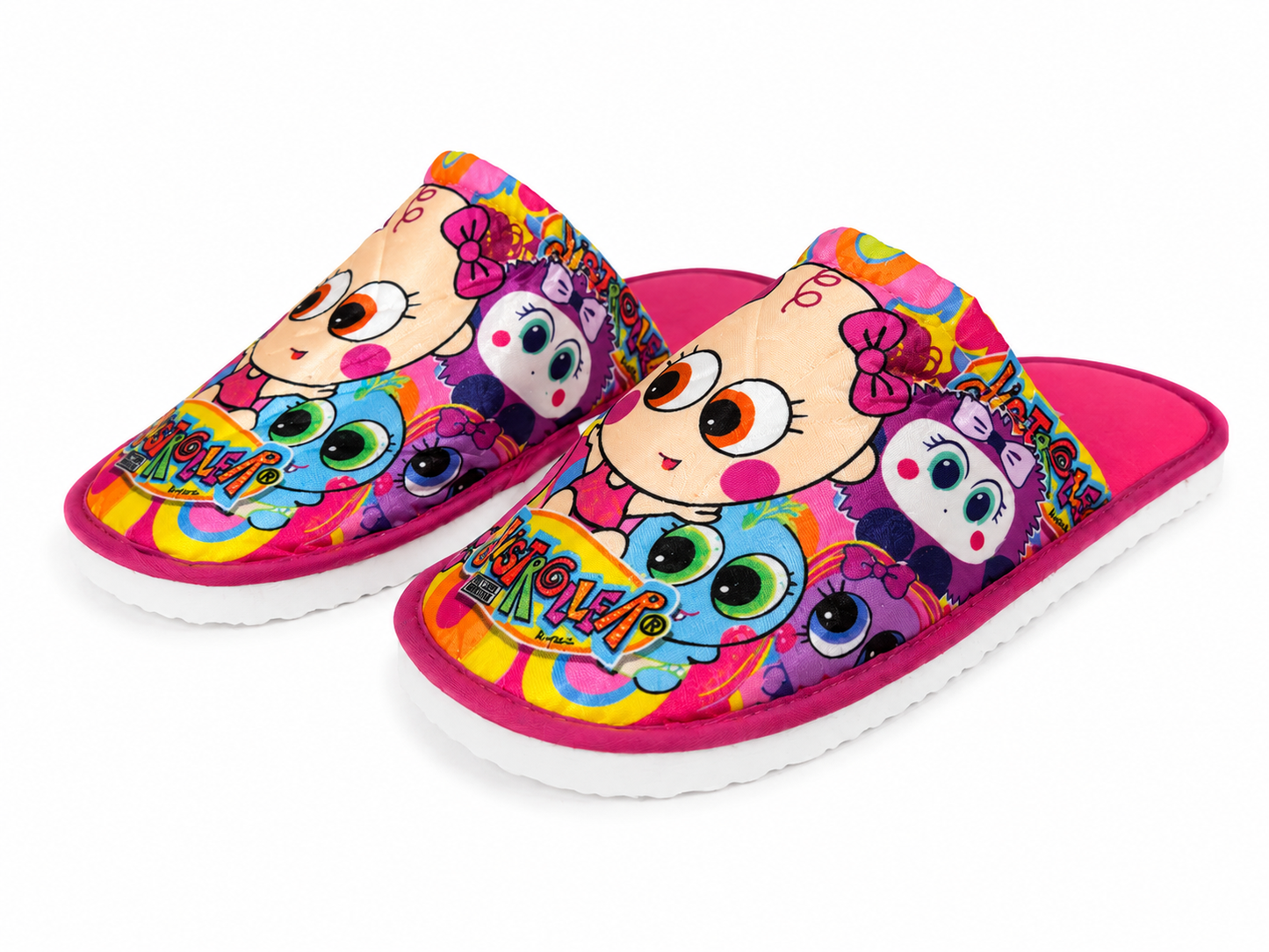 Pantuflas niña diseño monstruitos divertidos
