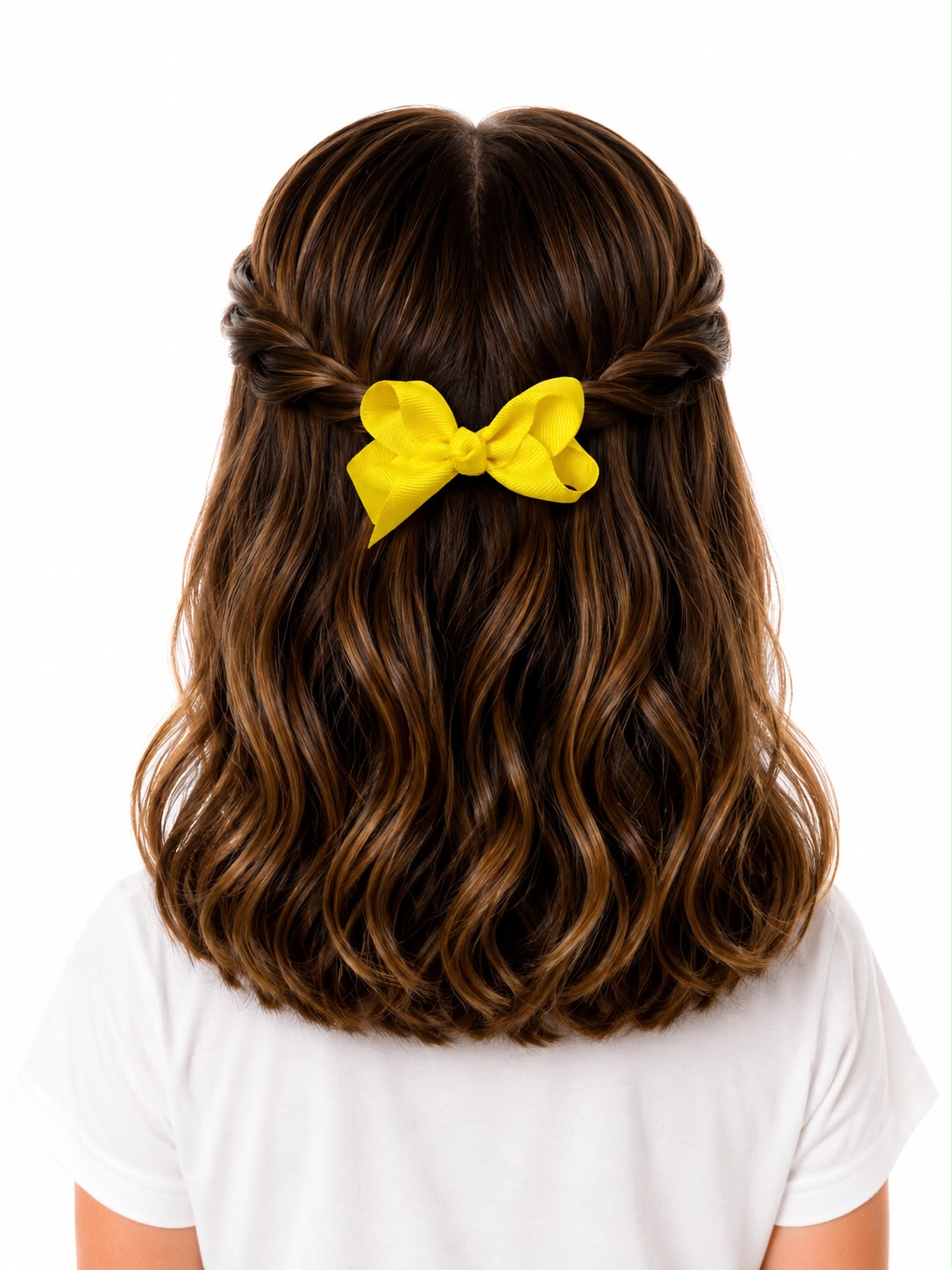 Moño chico niña amarillo clásico