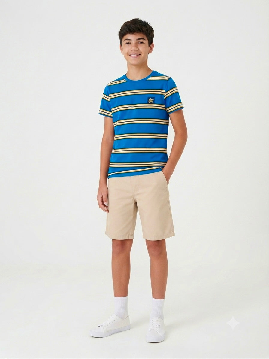 Set niño playera rayada con short casual