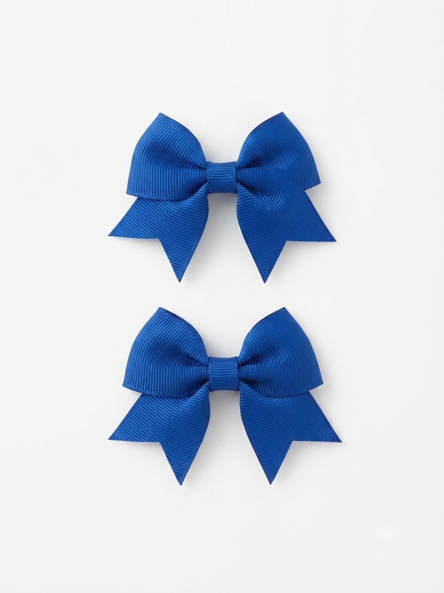 Moño Par Niña Azul Rey