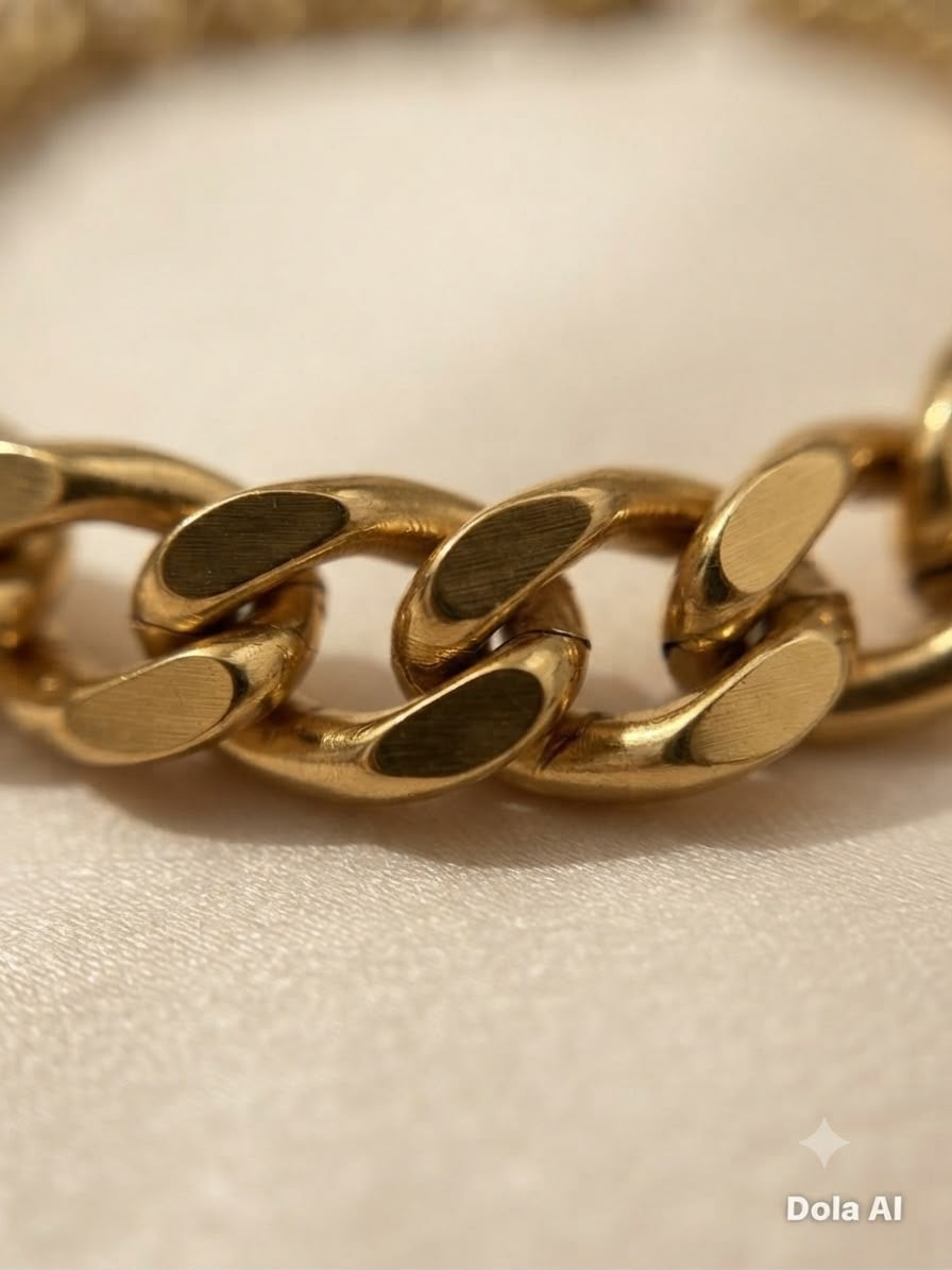 Pulsera Dama cadena gruesa dorada