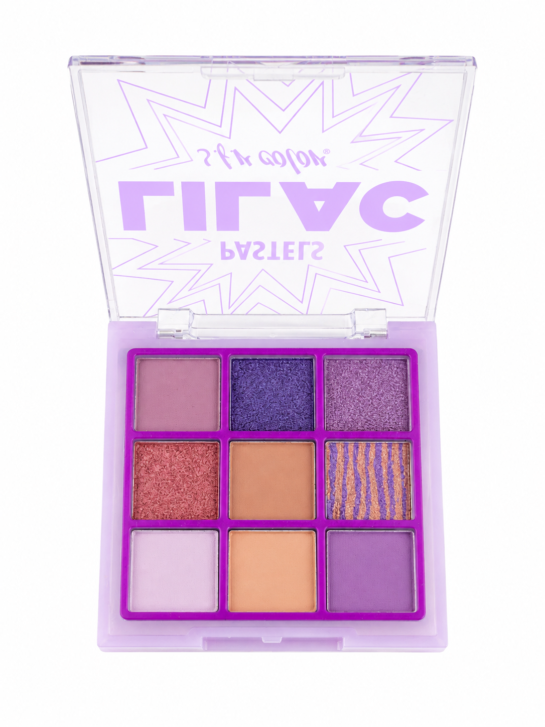 Paleta de sombras 9 tonos lilas y cálidos