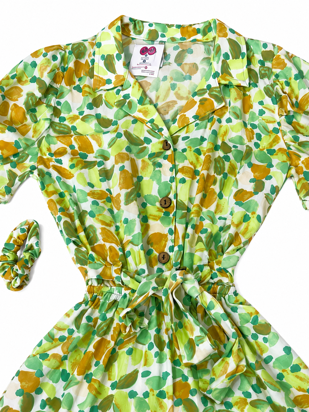 Set Jumper niña estampado floral verde