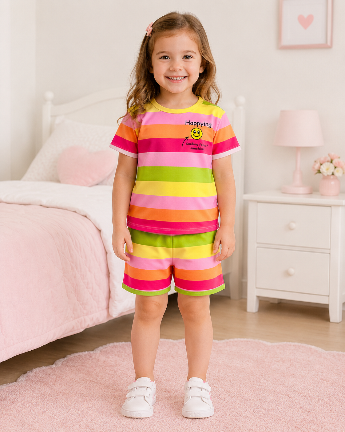 Set niña multicolor con blusa y short