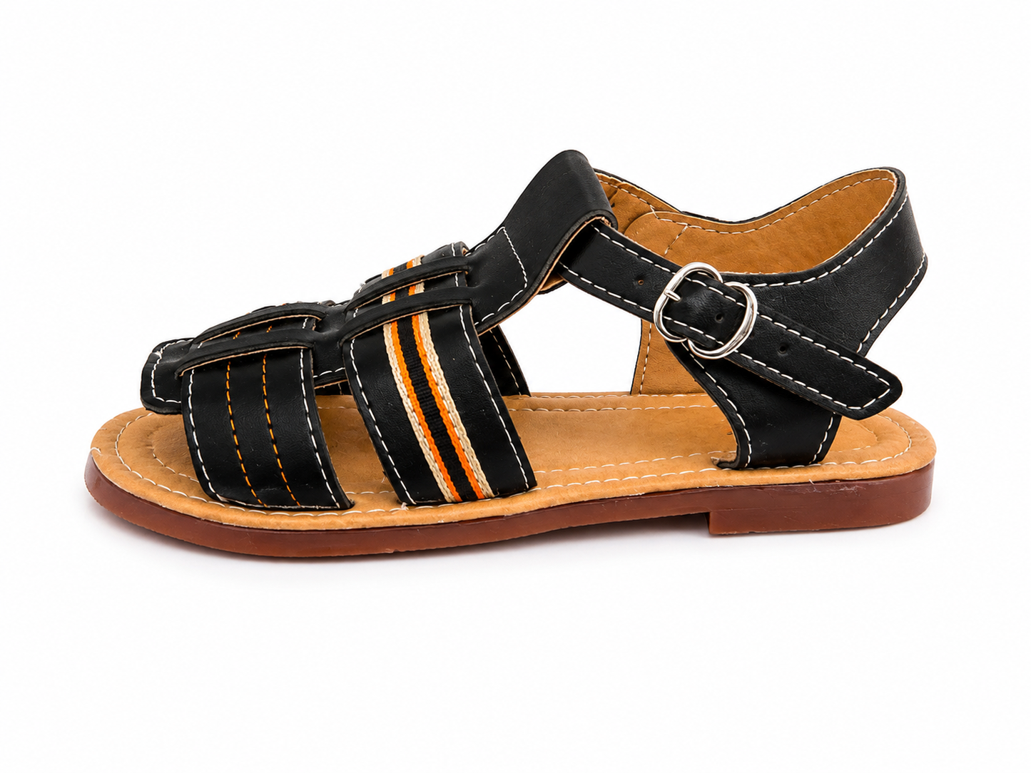 Huaraches niño OFERTA – negros con detalles naranja 🖤🧡