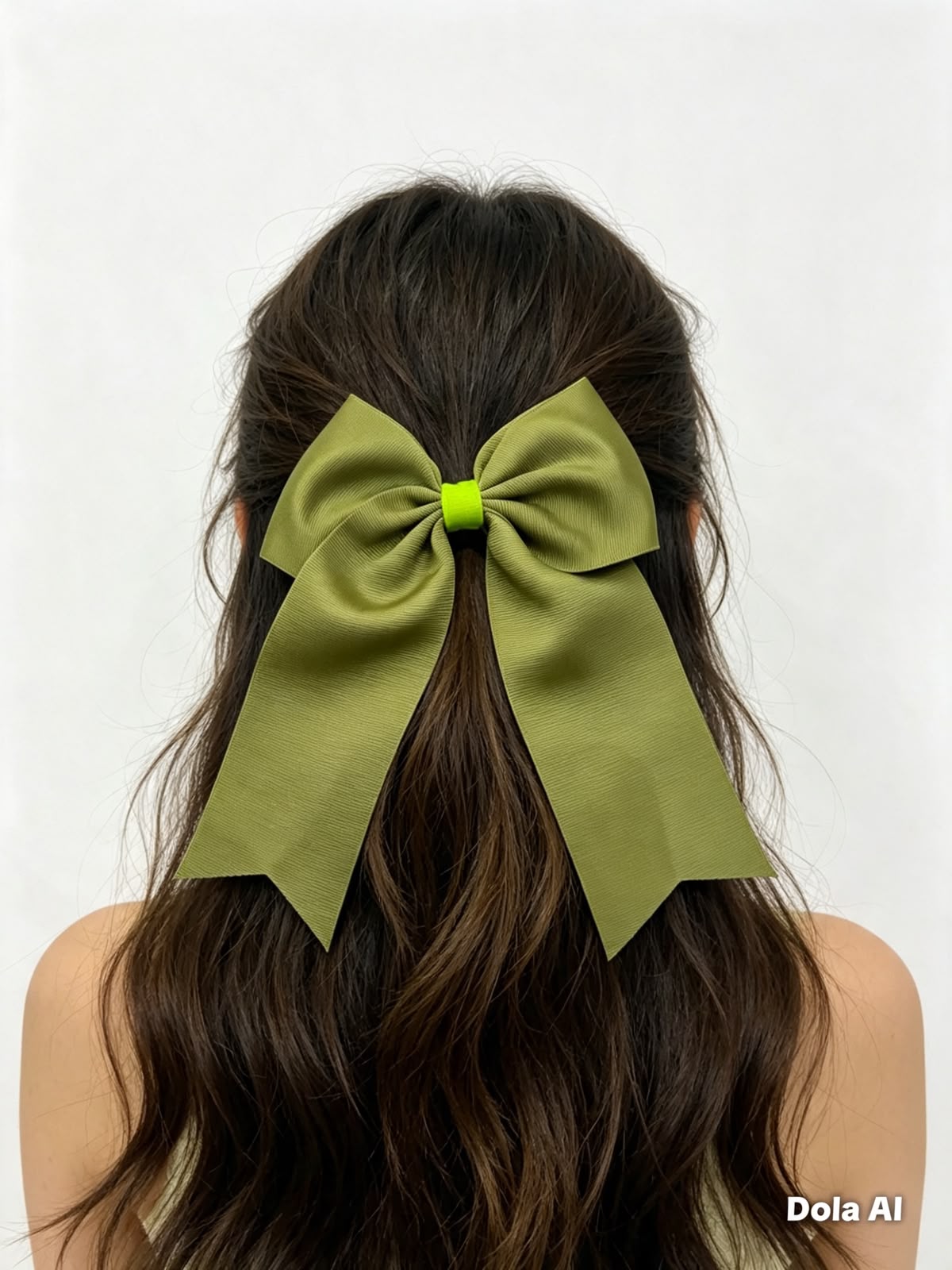 🎀 Moño niña verde olivo