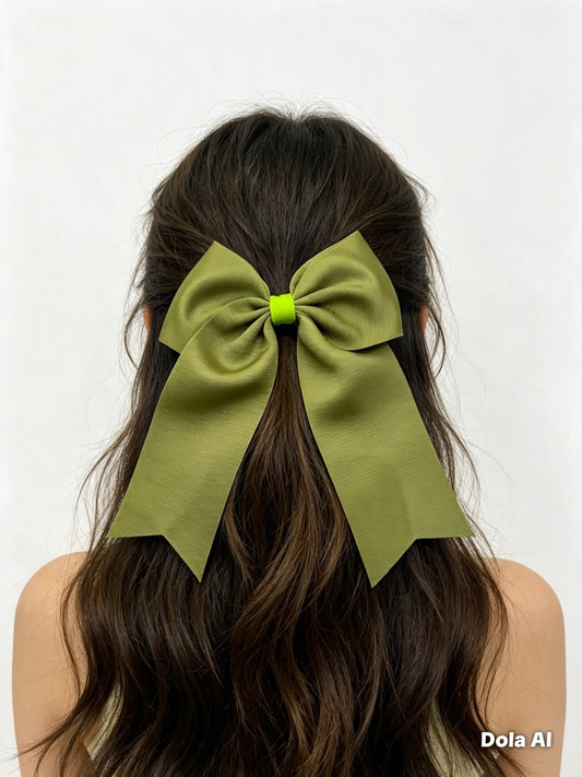 🎀 Moño niña verde olivo