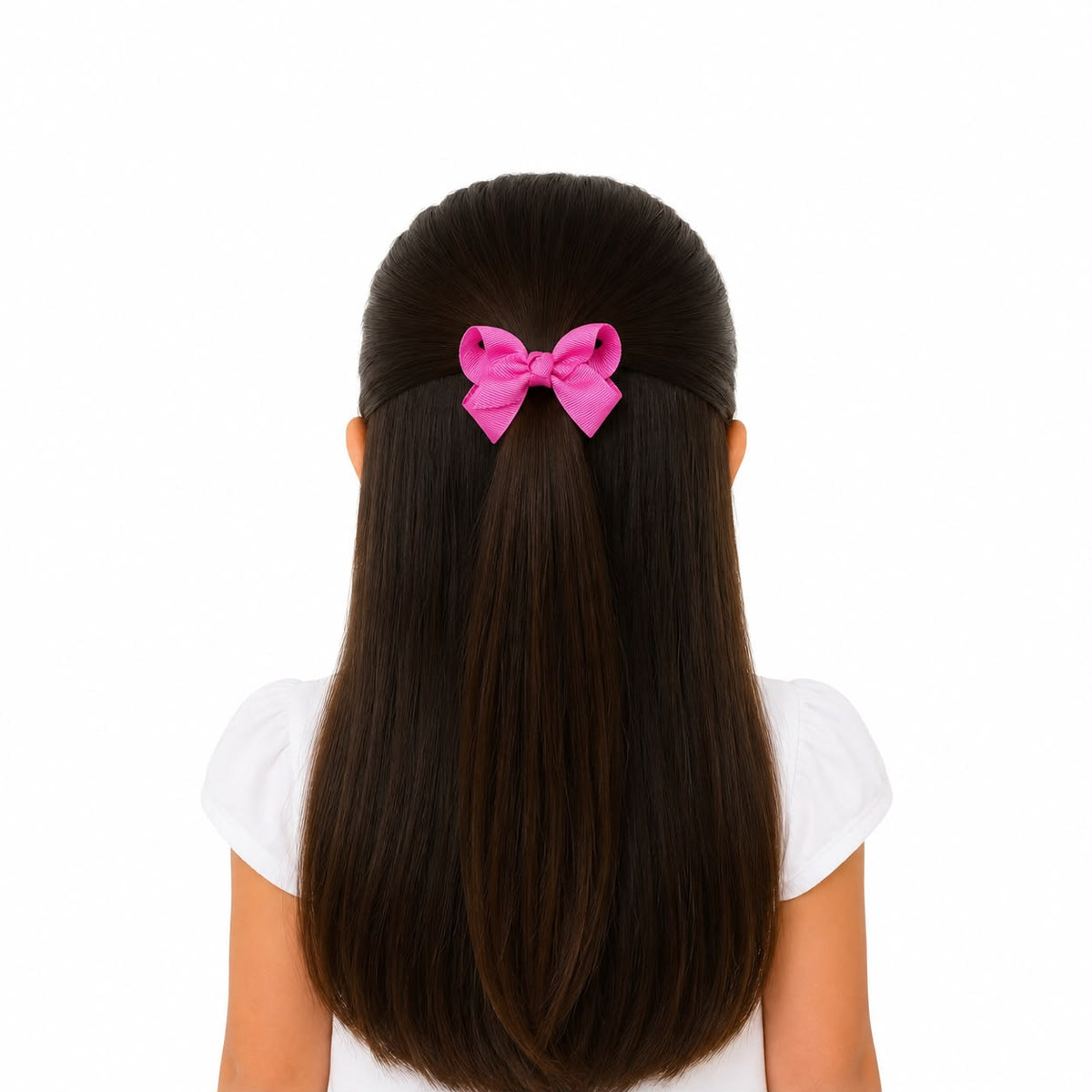 Moño chico niña rosa fucsia