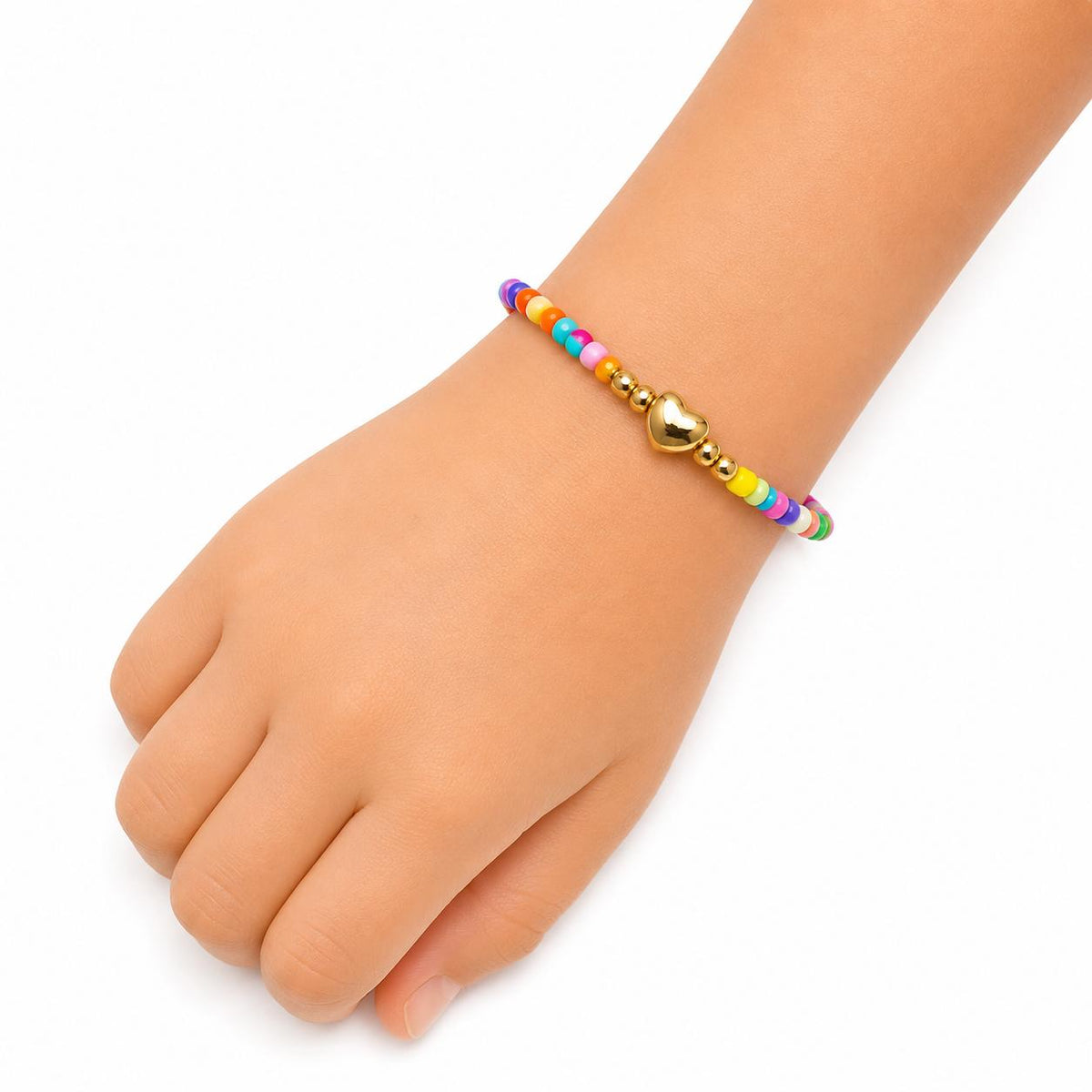 Pulsera niña corazón multicolor 💖🌈