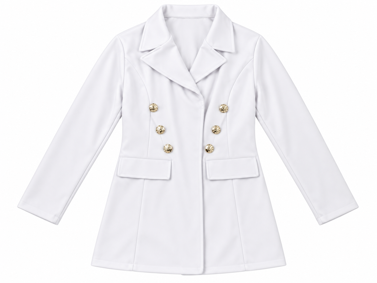 Blazer Dama Blanco con Botones Dorados – ¡EN OFERTA! 🏷️✨