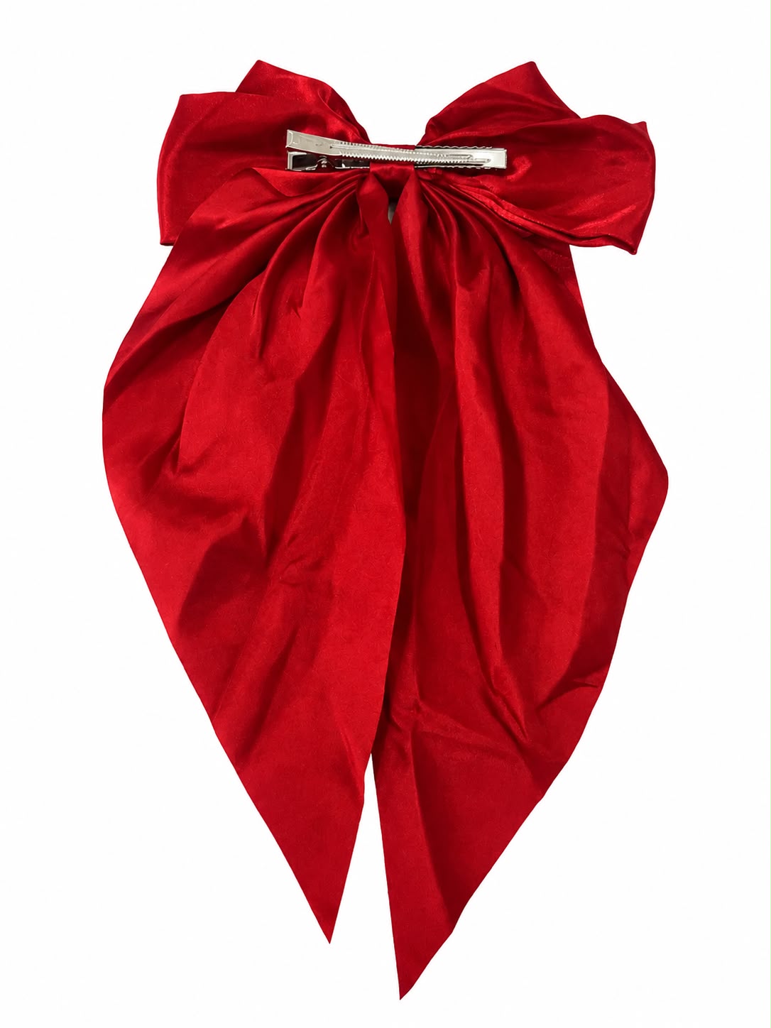 Moño coquette niña rojo satinado con tirantes largos 🎀❤️