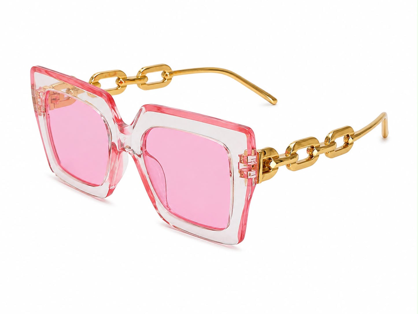 Lentes Dama oversize cuadrados color rosa