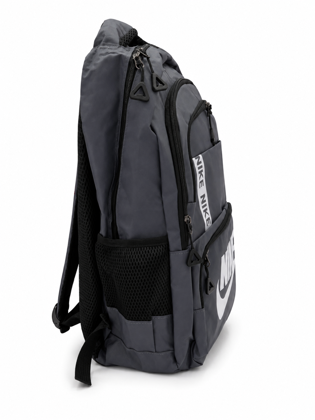 Set Mochila juvenil deportiva gris con estuche organizador y lapicera