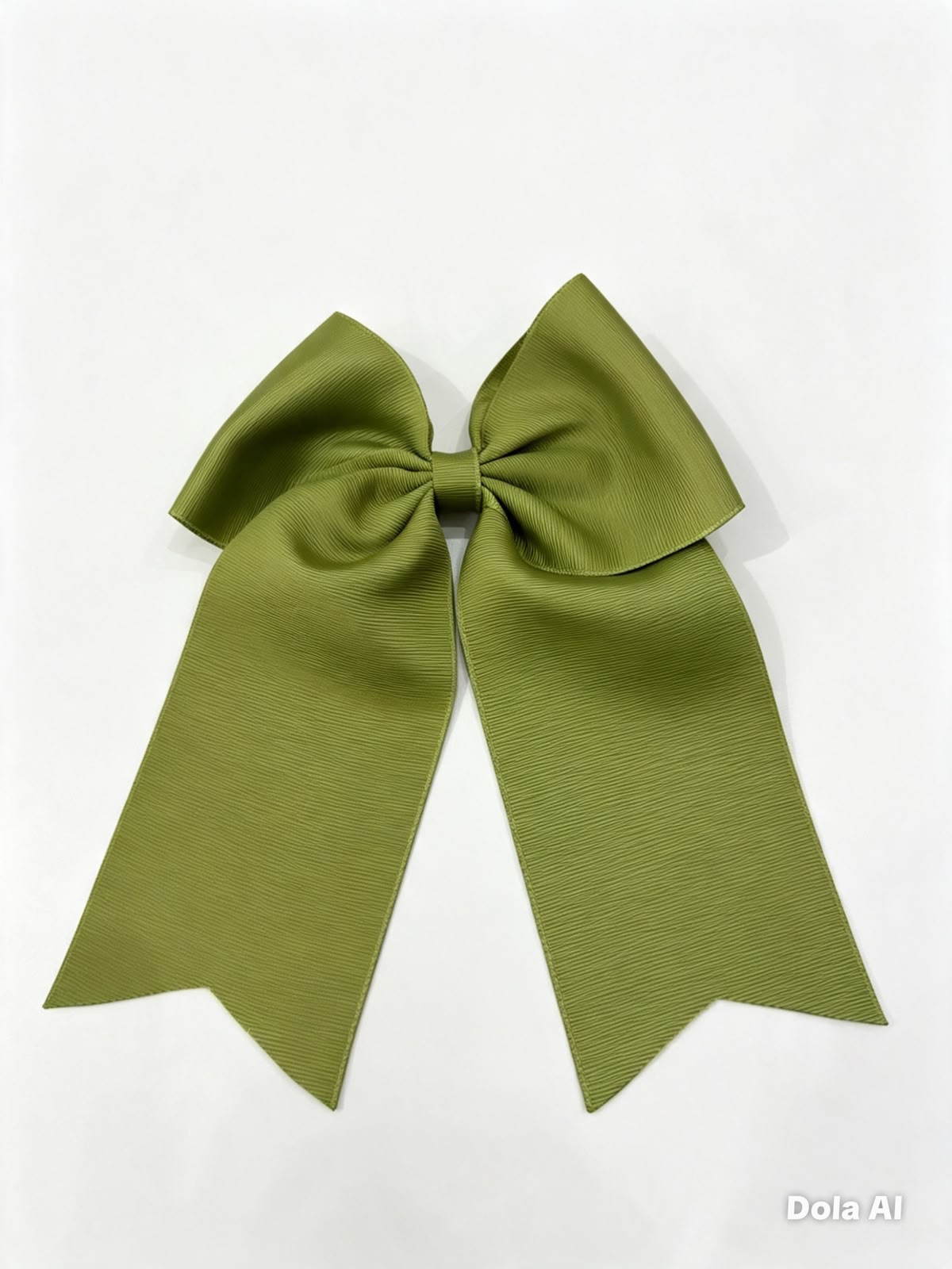 🎀 Moño niña verde olivo con tiras y acabado elegante