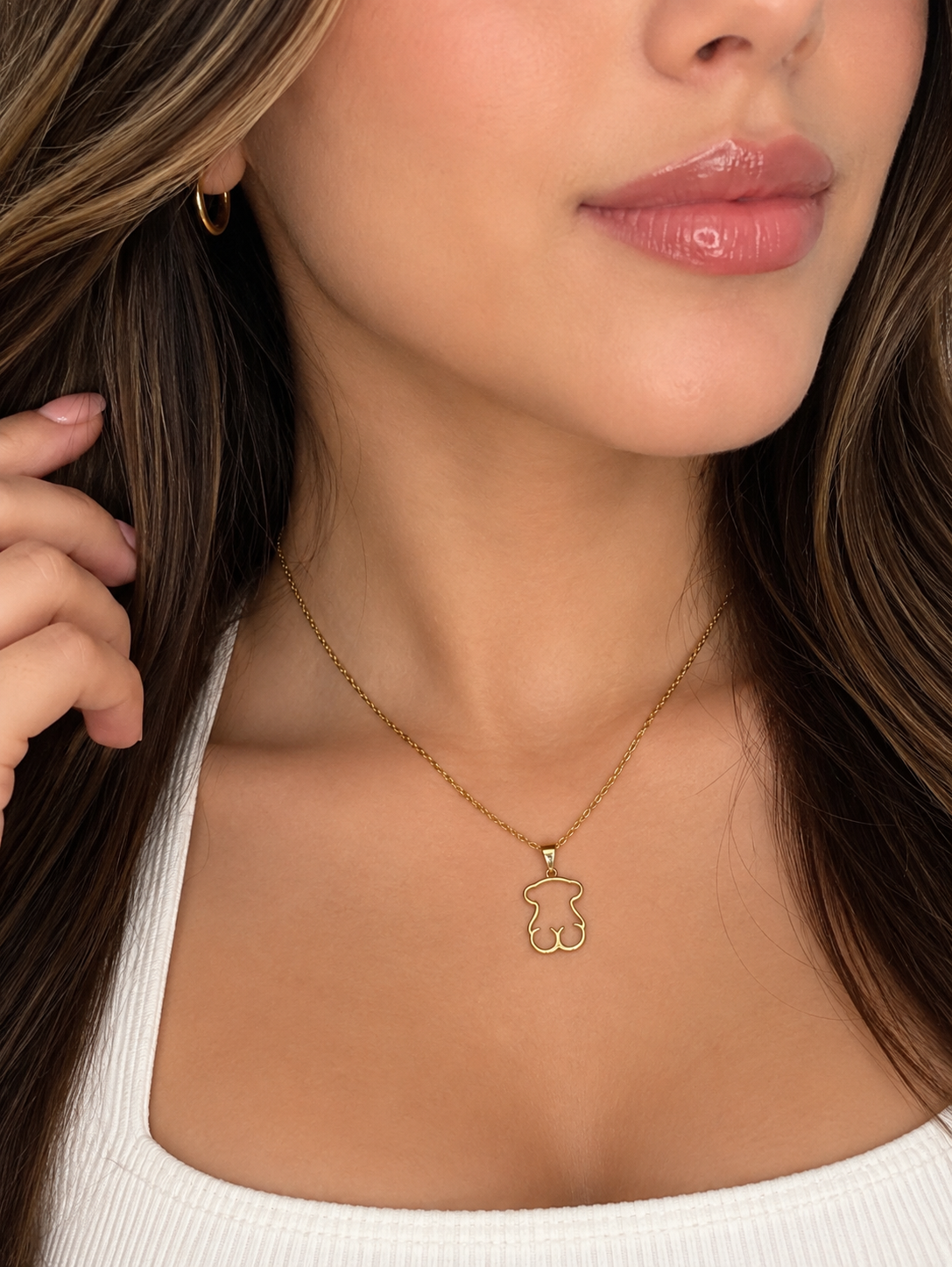 Collar accesorio dama – Dije de Osito Dorado 🧸✨