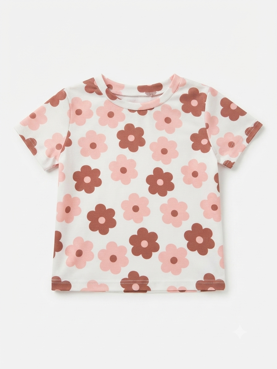 Blusa niña floral tonos cafés