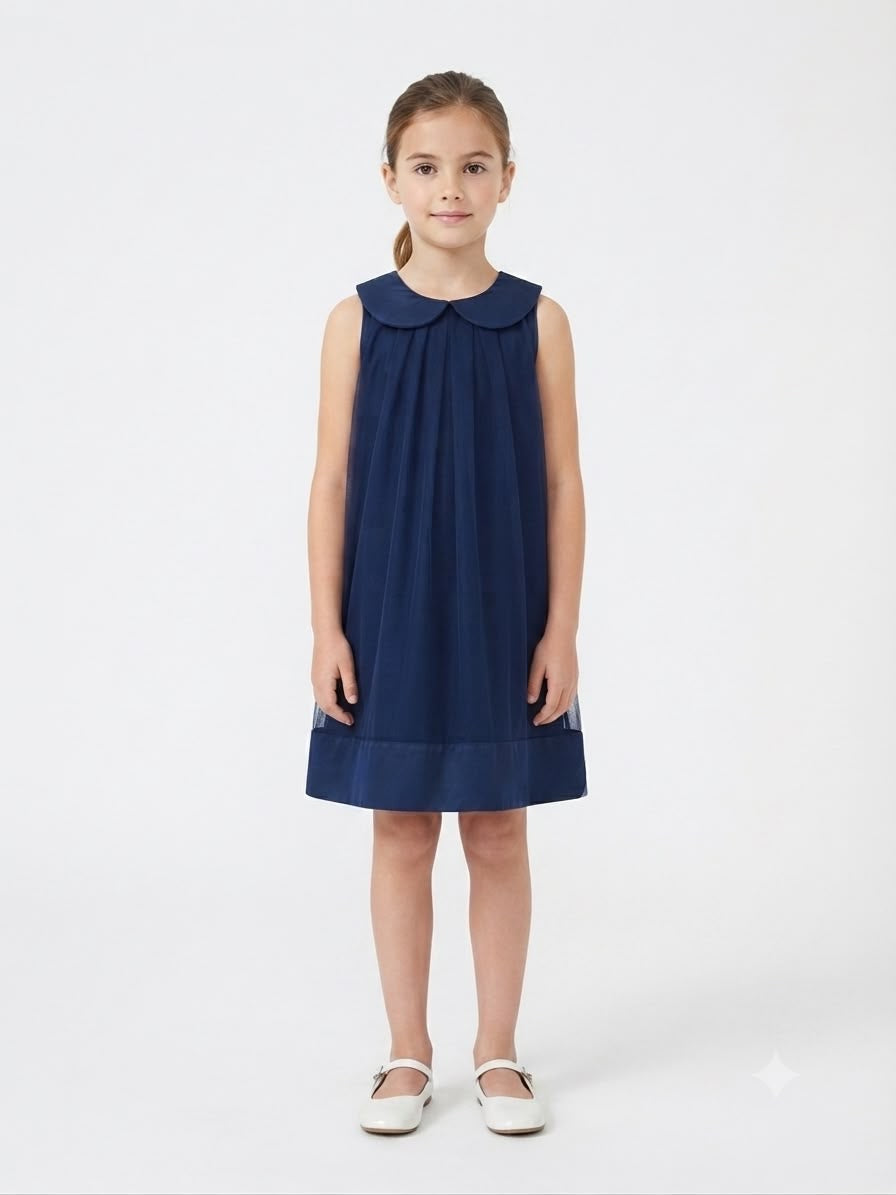 Vestido niña con cuello Peter pan