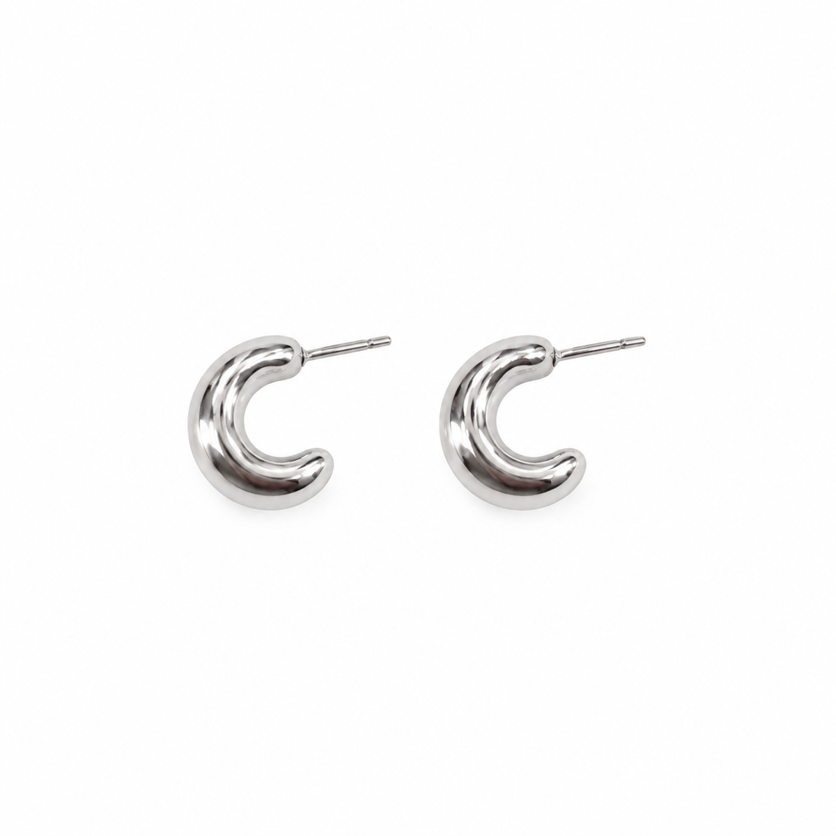 Aretes dama tipo arracada pequeña plateada ✨