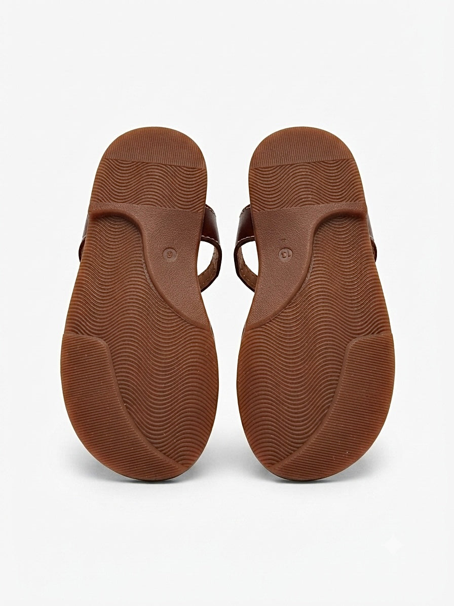 Huaraches niño OFERTA diseño telaraña en tonos café