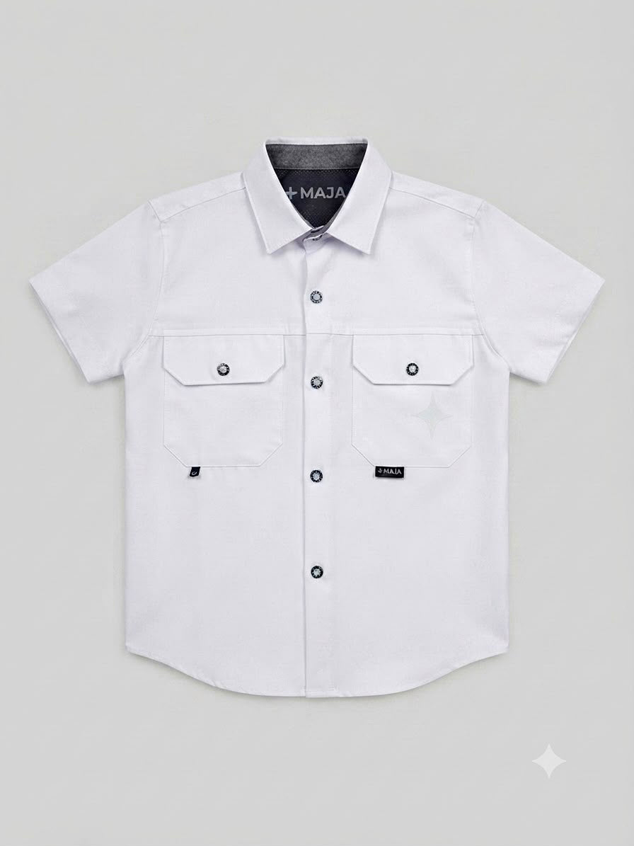 Camisa niño manga corta clásica