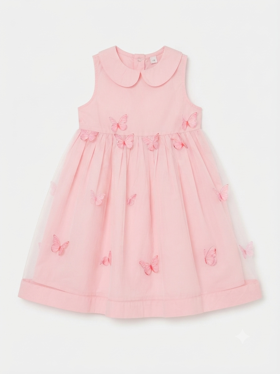 Vestido niña con mariposas 3D en tul – Elegancia y dulzura