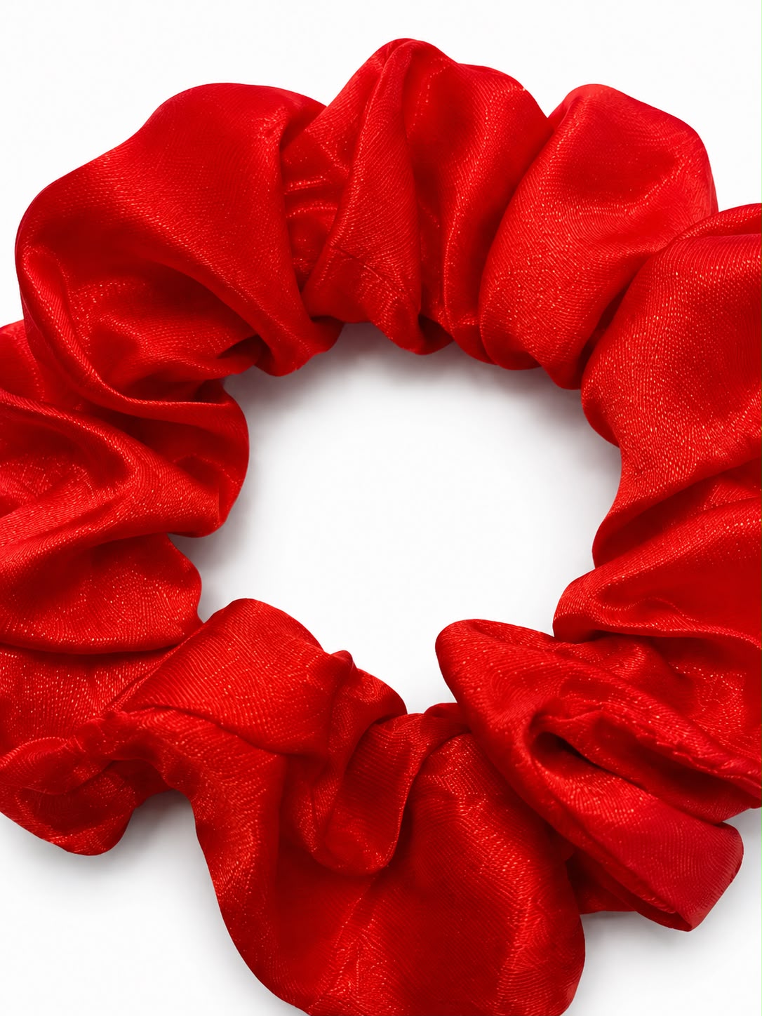 Liga cabello accesorio satinada roja